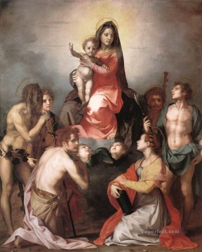 Andrea del Sarto Painting - Virgen en la Gloria y los Santos manierismo renacentista Andrea del Sarto